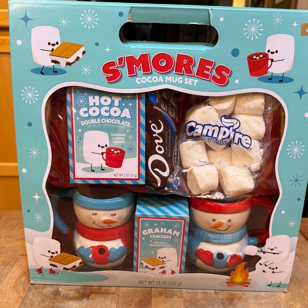 Bay Island S'mores Cocoa Mug Set with Snowman Mugs